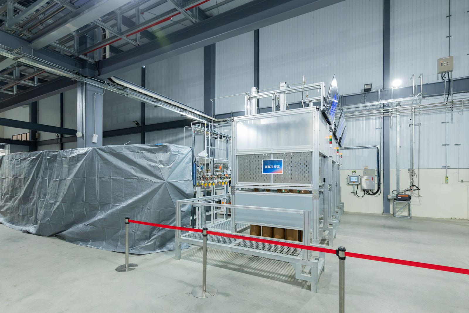 Equipment area inside the new plant